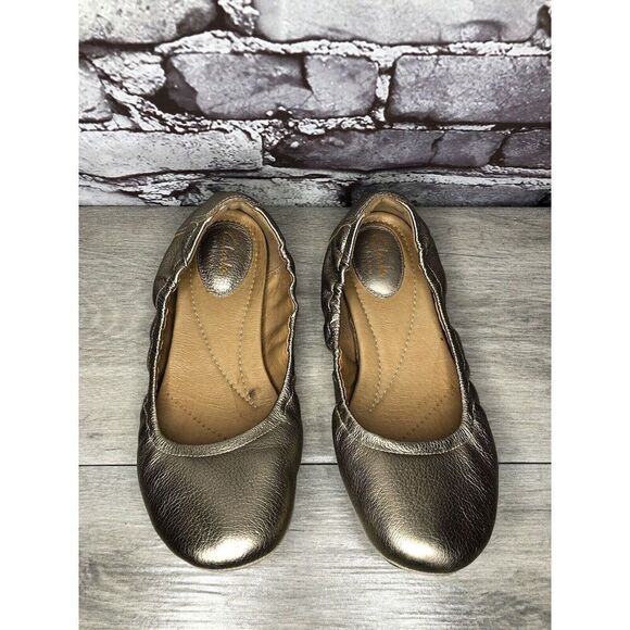 Clarks Artisan Bronze Gold Leather Casual Ballet Flats Shoes Women Sz 8M US/39EU - Picture 2 of 16